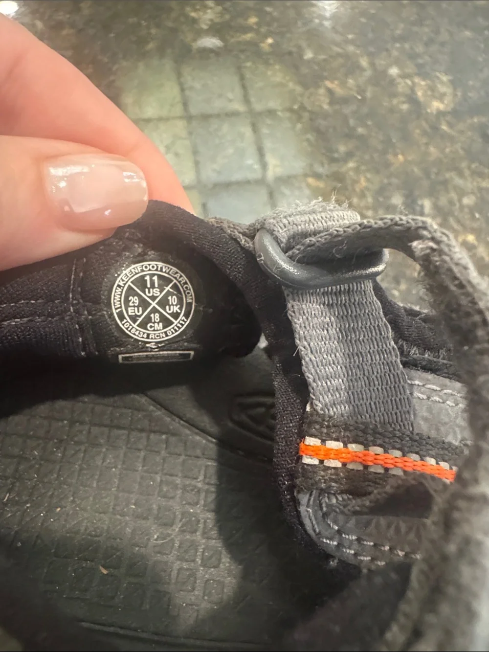 Keen Kids Gray Sandals with Orange Accents